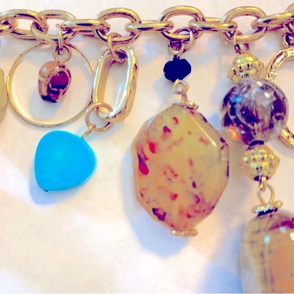 Women’s Statement Necklace Gold-tone Colorful Party Date Night Church Office - Picture 6 of 12